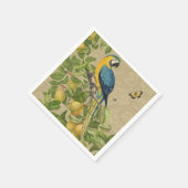 Serviette En Papier Macaw Blue Jaune Tropical Jungle Antique (Coin)