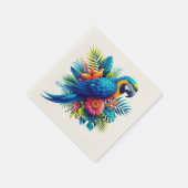 Serviette En Papier Macaw tropicale bleue et colorée (Coin)