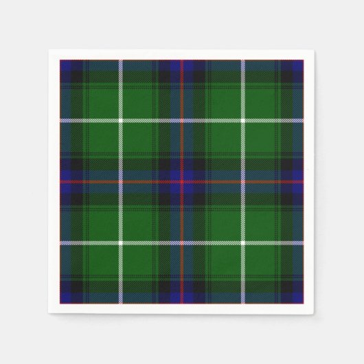 Serviette En Papier MacDonald tartan bleu vert plaid (Devant)