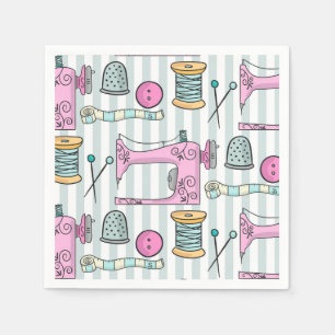 Serviette En Papier Machine à coudre - les métiers roses cousent