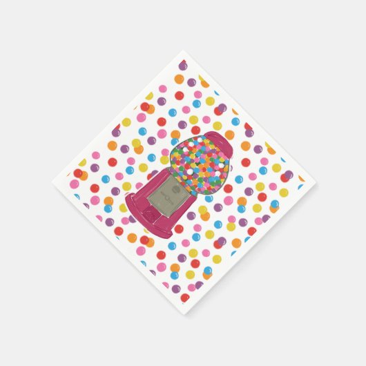 Serviette En Papier Machine à gumball rose bonbons Bubble gomme Annive (Coin)