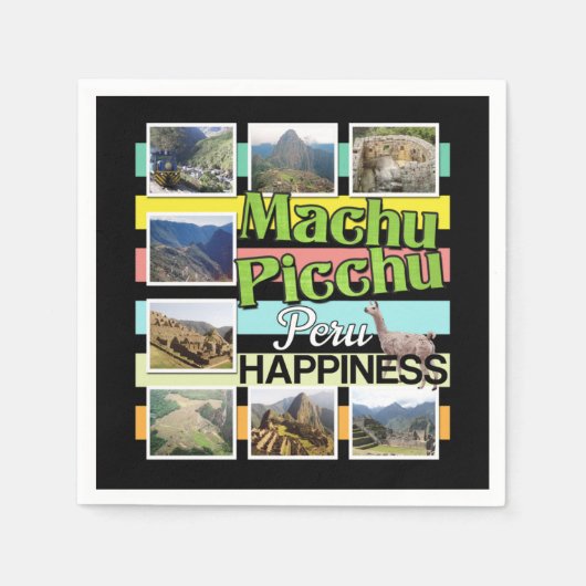 Serviette En Papier Machu Picchu Pérou Bonheur (Devant)