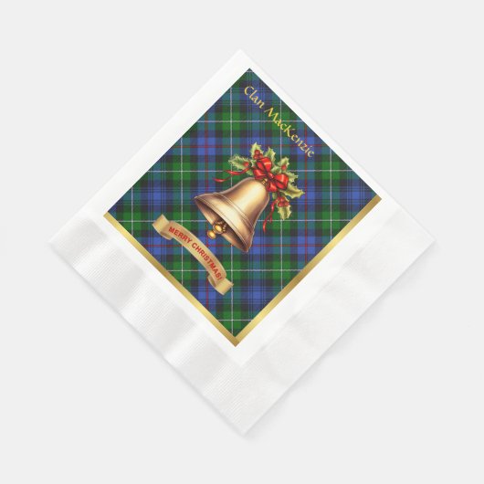 Serviette En Papier MacKenzie Noël Tartan personnalisé (Coin)
