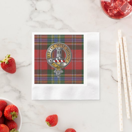Serviette En Papier MacLean Tartan & Badge (En situation)