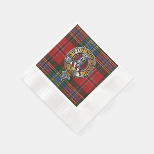 Serviette En Papier MacLean Tartan & Badge (Coin)