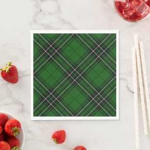Serviette En Papier MacLean Tartan vert et noir plaid