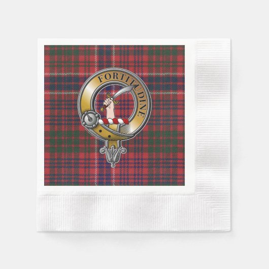 Serviette En Papier MacRae Tartan & Badge (Devant)