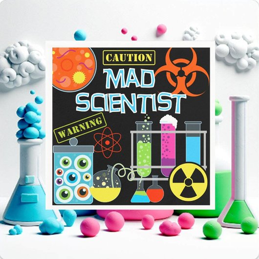 Serviette En Papier Mad Scientifique Papier d'anniversaire serviettes