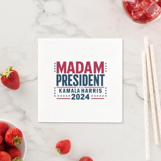 Serviette En Papier Madame la Présidente Kamala Harris 2024 Vote Democ (En situation)