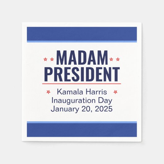 Serviette En Papier Madame la Présidente Kamala Harris Inauguration (Devant)