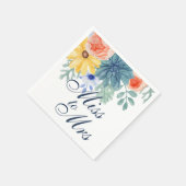 Serviette En Papier Mademoiselle à Madame Fleurs Succulent Macaron Sho (Coin)