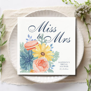 Serviette En Papier Mademoiselle à Madame Fleurs Succulentes Macaron S