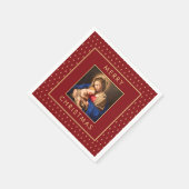 Serviette En Papier Madonna & Enfant traditionnel Noël religieux (Coin)
