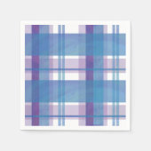 Serviette En Papier Madras Plaid Blue et Purple (Devant)