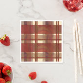 Serviette En Papier Madras Plaid Fall Red (En situation)