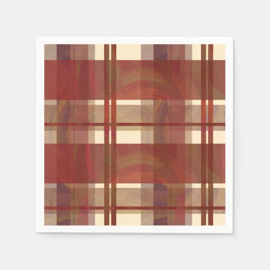 Serviette En Papier Madras Plaid Fall Red (Devant)