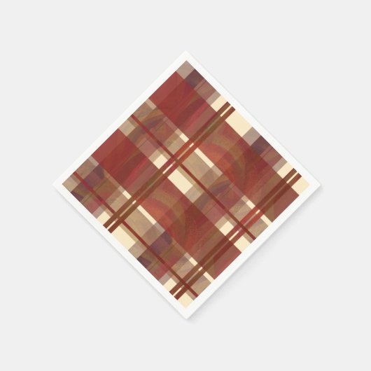 Serviette En Papier Madras Plaid Fall Red (Coin)