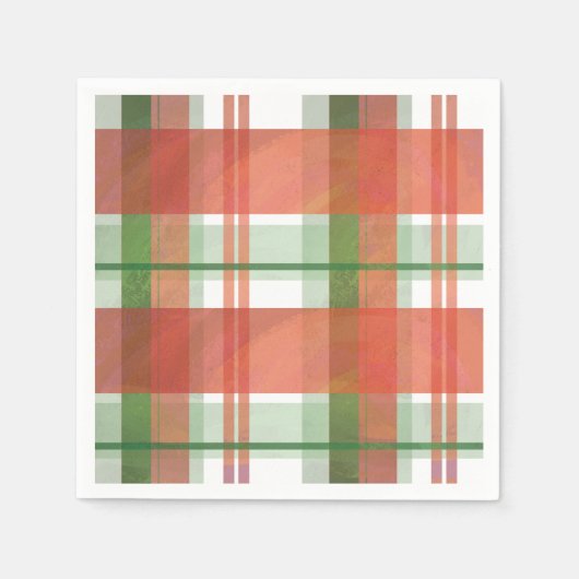 Serviette En Papier Madras Plaid Noël (Devant)