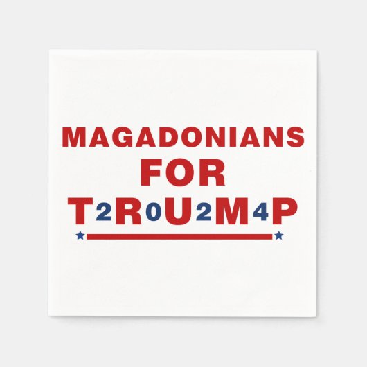 Serviette En Papier Magadoniens pour Trump 2024 Red Blue Star (Devant)