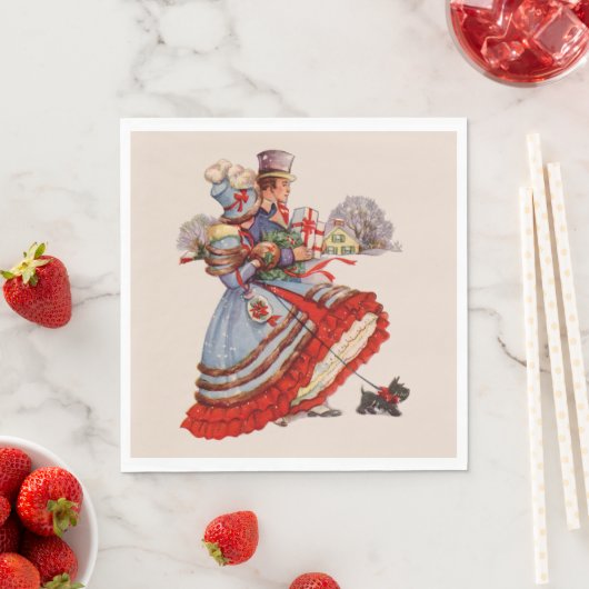 Serviette En Papier Magasin de Noël à l'ancienne (En situation)