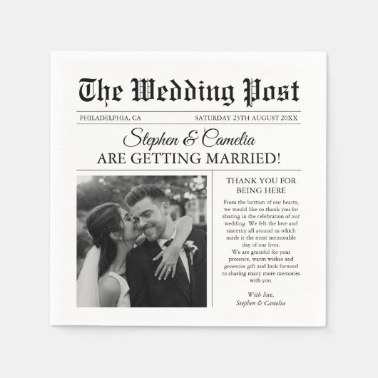 Serviette En Papier Magazine Editorial Journal Mariage Photo (Devant)