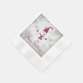 Serviette En Papier Magenta Cute Snowman Papier Napkin (Coin)