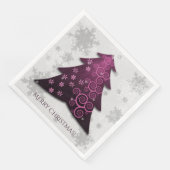 Serviette En Papier Magenta Festif Arbre de Noël Papier Napkin (Coin)