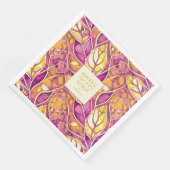 Serviette En Papier Magenta Gold Noël Joyeux Motif#21 ID1009 (Coin)