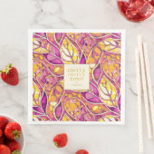 Serviette En Papier Magenta Gold Noël Joyeux Motif#21 ID1009 (En situation)