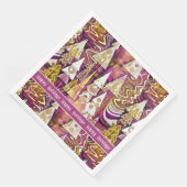 Serviette En Papier Magenta Gold Noël Joyeux Motif#25 ID1009 (Coin)