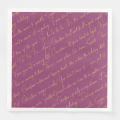 Serviette En Papier Magenta Gold Typographie Motif36 ID1009 (Devant)
