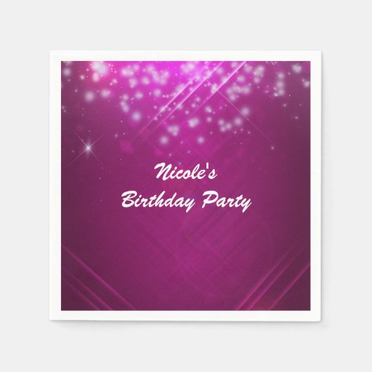 Serviette En Papier Magenta Pink Sparkle Glam Dance Club (Devant)