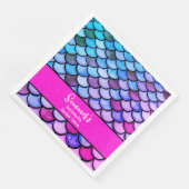 Serviette En Papier Magenta Purple Blue Mermaid Scales Plage Anniversa (Coin)