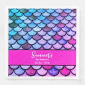 Serviette En Papier Magenta Purple Blue Mermaid Scales Plage Anniversa (Devant)