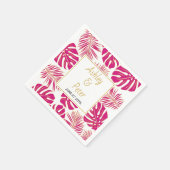 Serviette En Papier Magenta rose monstère palmier feuille mariage (Coin)