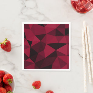 Serviette En Papier Magenta rose rouge foncé noir motif de maille géom