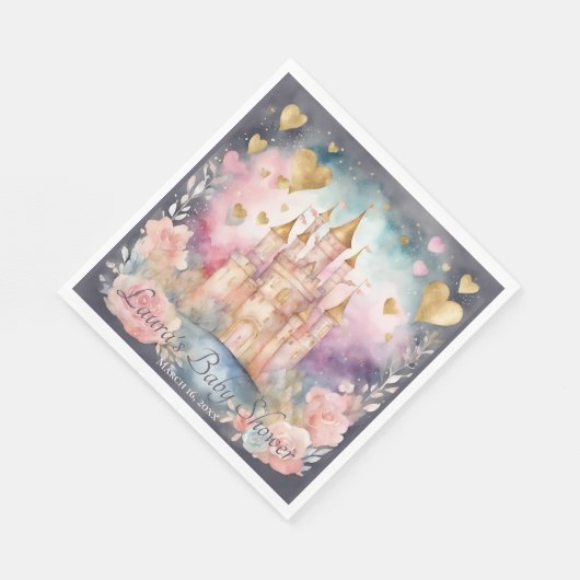 Serviette En Papier Magic Fairytale Princess Baby shower (Coin)