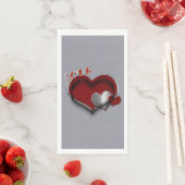 Serviette En Papier Magic Heart Gris Argent Papier Napkin Serviette d' (En situation)