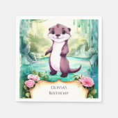 Serviette En Papier Magic Kids Otter Anniversaire (Devant)