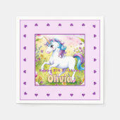 Serviette En Papier Magic Pastel Custom Unicorn Anniversaire (Devant)