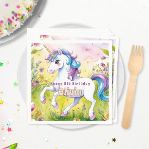 Serviette En Papier Magic Pastel Custom Unicorn Anniversaire