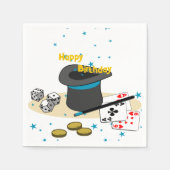 Serviette En Papier Magic Show Stary Blue Joyeux anniversaire de la fê (Devant)