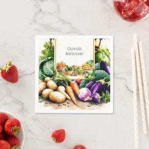 Serviette En Papier Magic Vegetables Farmers Market Anniversaire