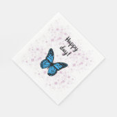 Serviette En Papier Magical blue butterfly pink glitter art (Coin)