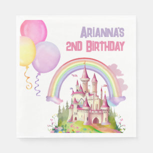 Serviette En Papier Magical Castle Balloons Anniversaire 2 ans Petite