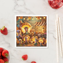 Magical Fall Fairy Pumpkin Patch Découpage Napkins