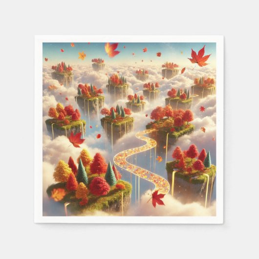 Serviette En Papier Magical Fall Trees in the Sky Découpage Napkins (Devant)