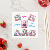 Serviette En Papier Magical Floral Unicorn Photo Anniversaire de enfan (En situation)