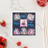 Serviette En Papier Magical Floral Unicorn Photo Anniversaire de enfan (En situation)