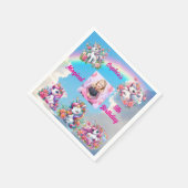 Serviette En Papier Magical Floral Unicorn Photo Anniversaire de enfan (Coin)